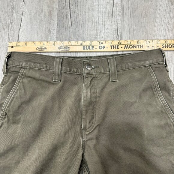 Carhartt Relaxed Fit Rugged Grey Pants Men's 33x30 Gray Khaki Canvas Carpenter - Picture 6 of 9